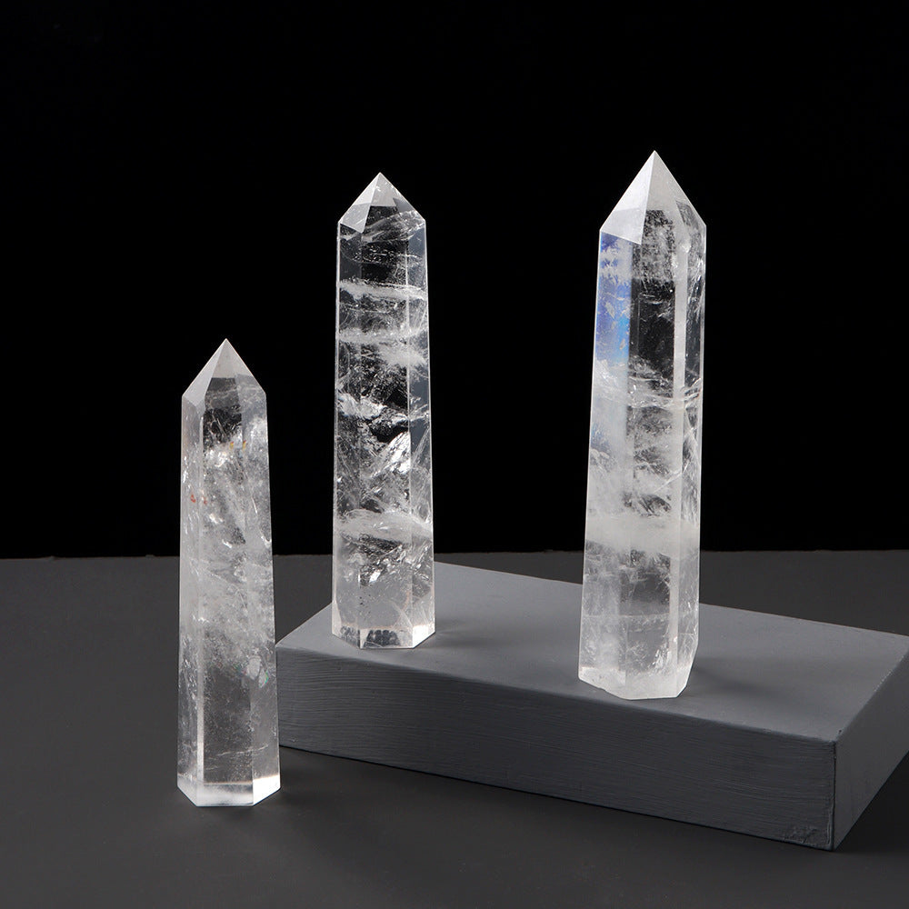 Natural Crystal White Crystal Single Pointed Column Hexagonal Prism