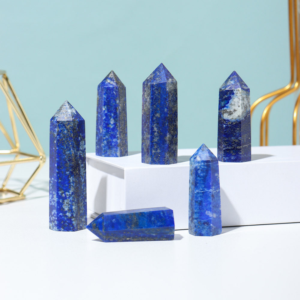 Natural Crystal Column Lapis Lazuli Crystal Column Hexagonal Edge