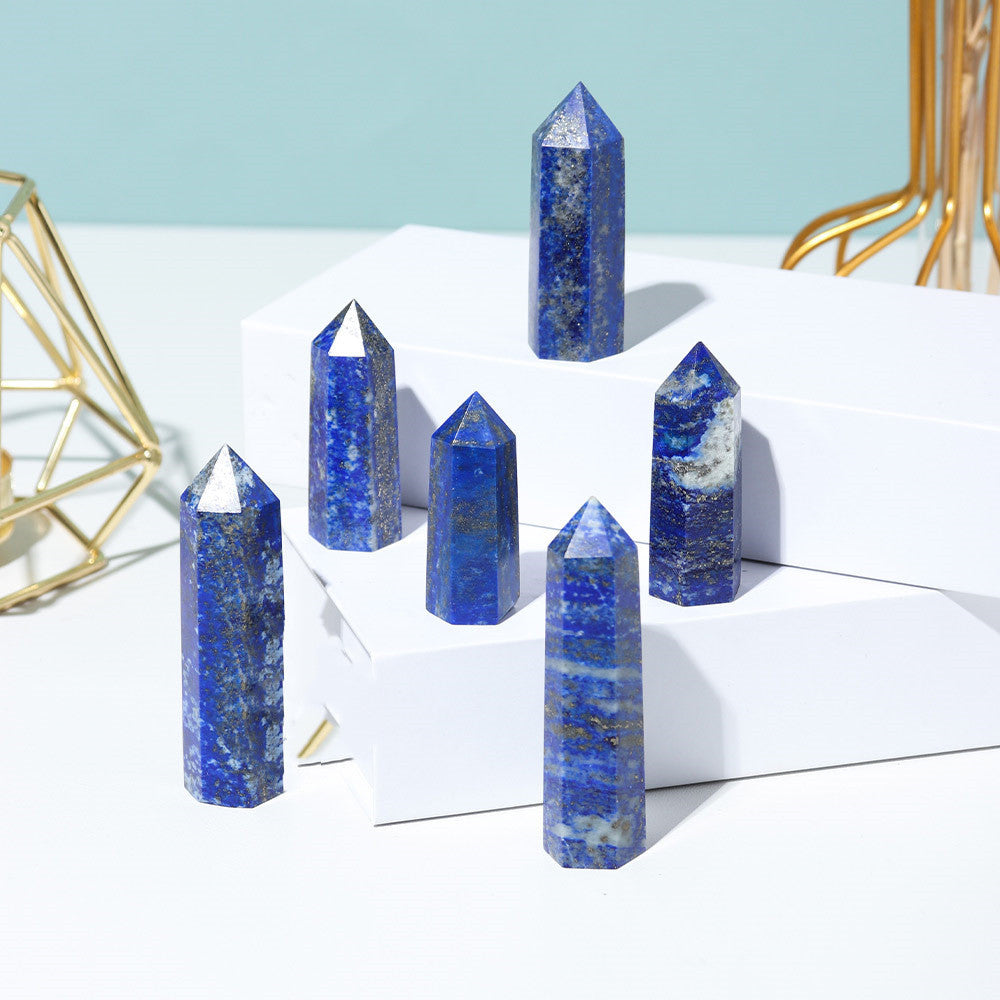 Natural Crystal Column Lapis Lazuli Crystal Column Hexagonal Edge