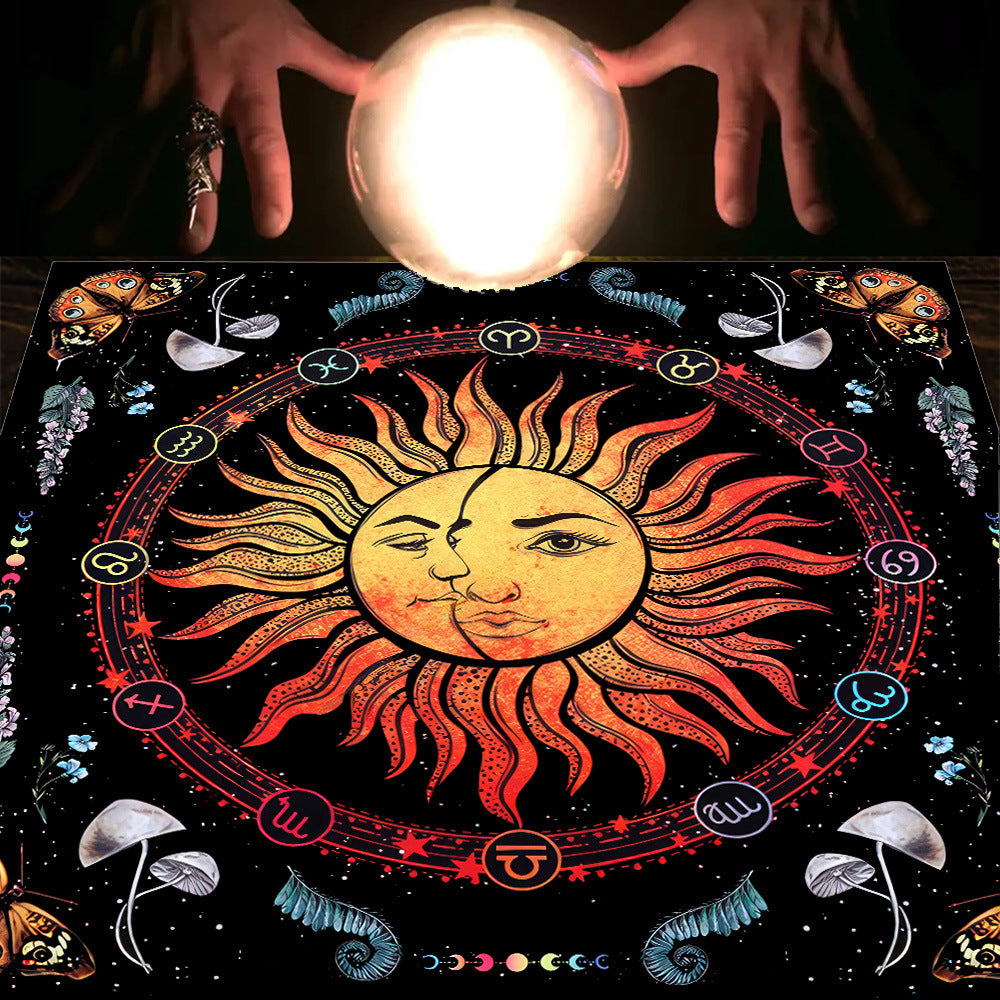 Tarot Tarot Tablecloth Cloth Cushion Moon Sun Lucky Tree Velvet