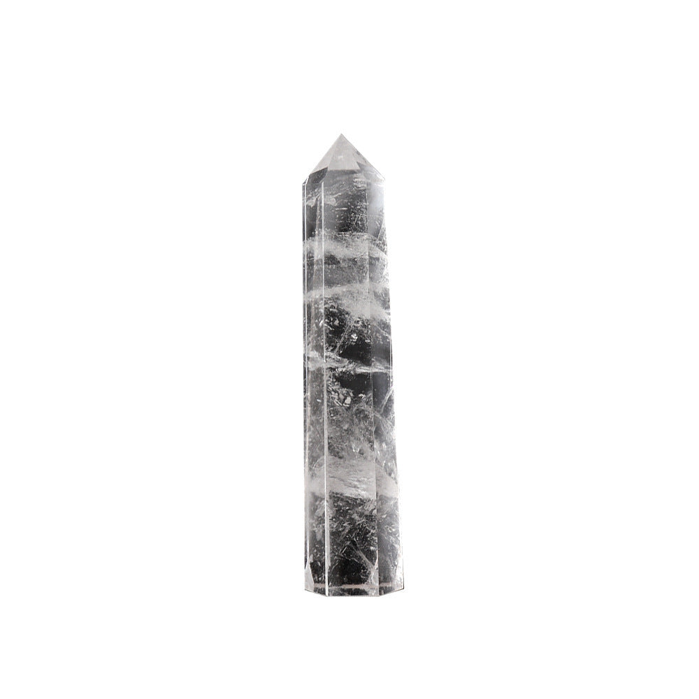 Natural Crystal White Crystal Single Pointed Column Hexagonal Prism