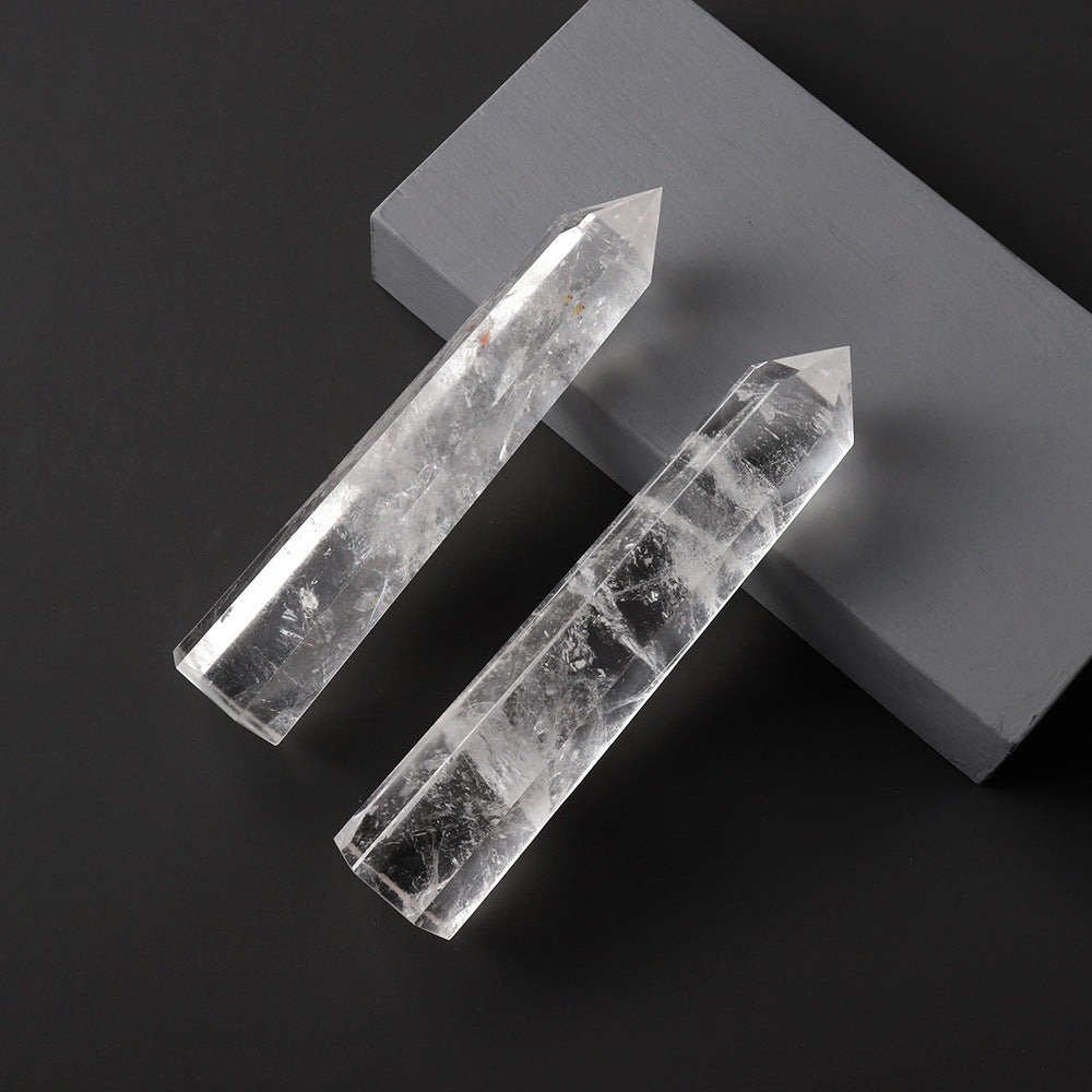 Natural Crystal White Crystal Single Pointed Column Hexagonal Prism