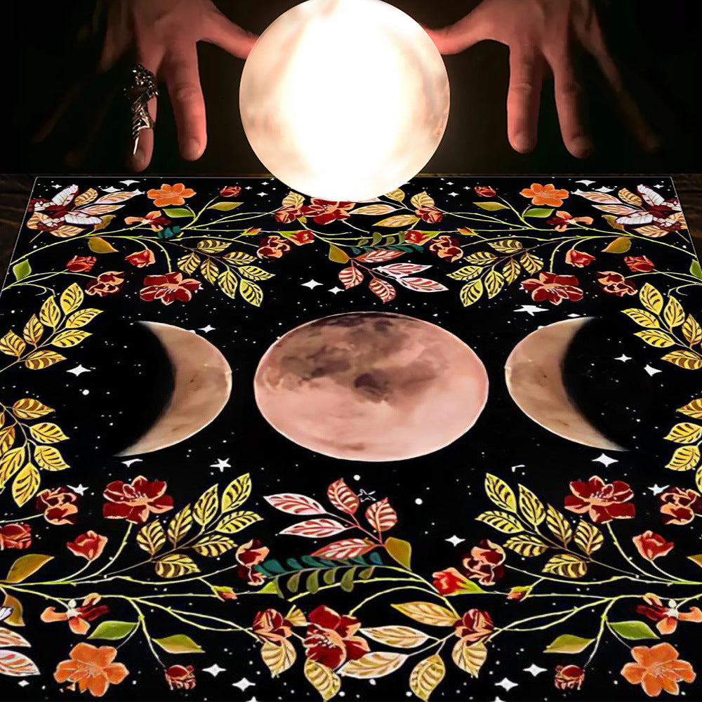 Tarot Tablecloth Cloth Cushion Tarot Moon Sun Lucky Tree Flannel Tablecloth