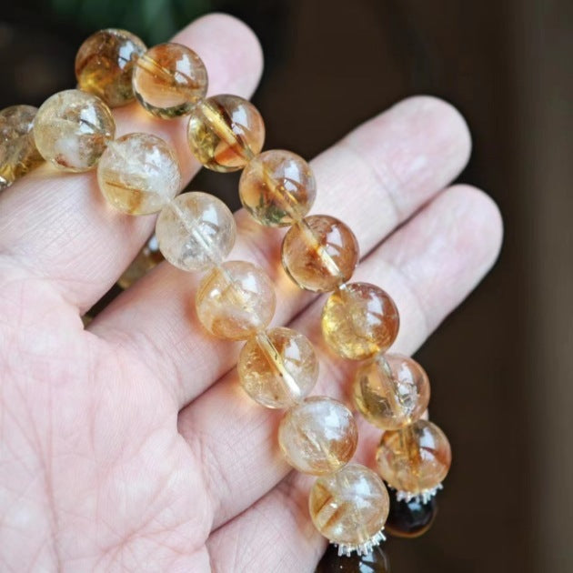 Natural Yellow Tower Crystal Ice Broken Crystal Tigereye Bracelet