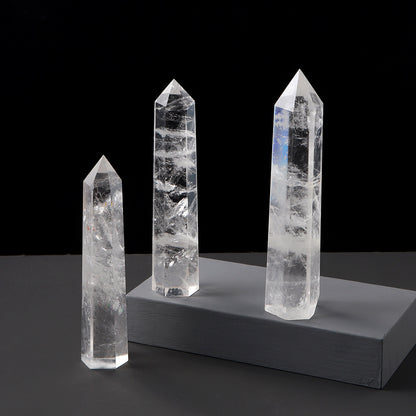 Natural Crystal White Crystal Single Pointed Column Hexagonal Prism