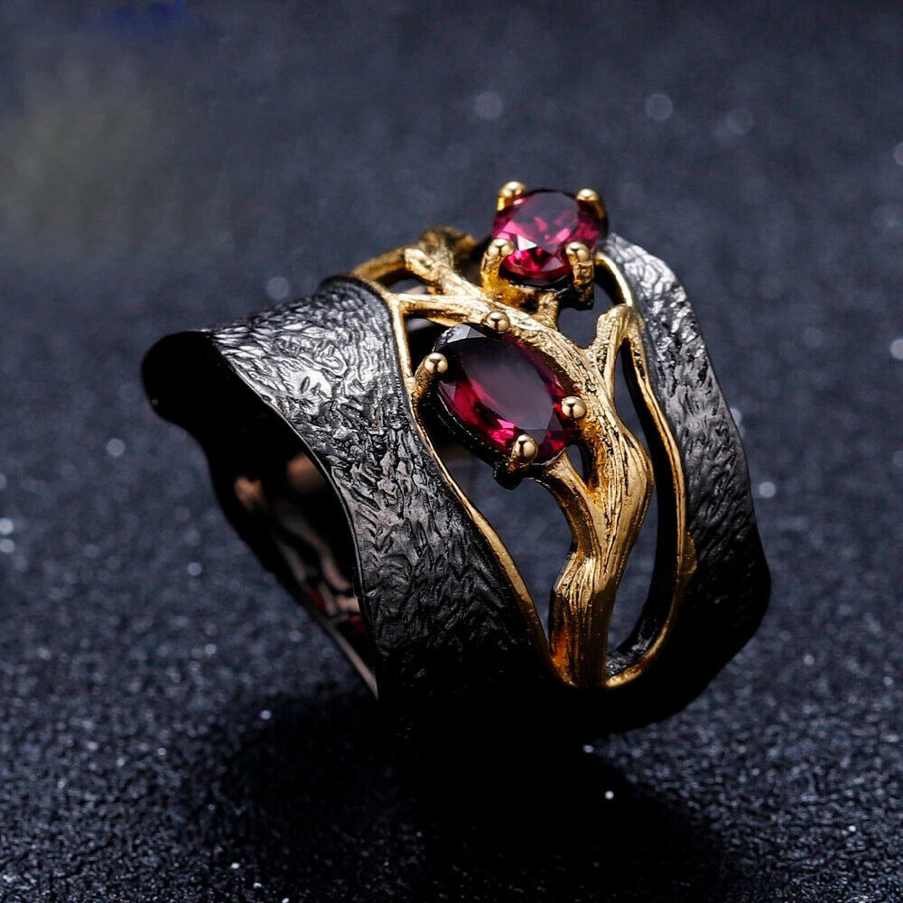 Garnet crystal ring