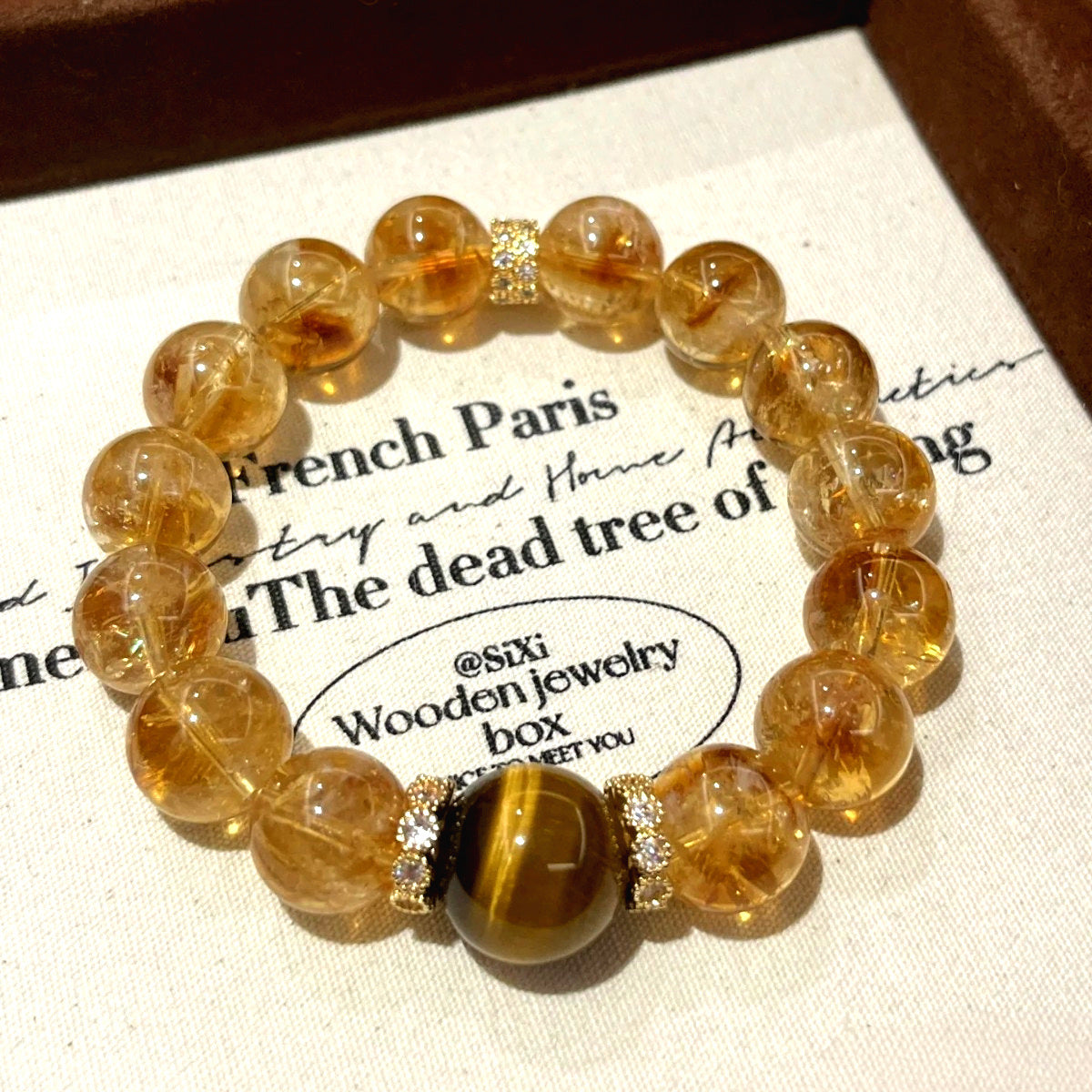 Natural Yellow Tower Crystal Ice Broken Crystal Tigereye Bracelet