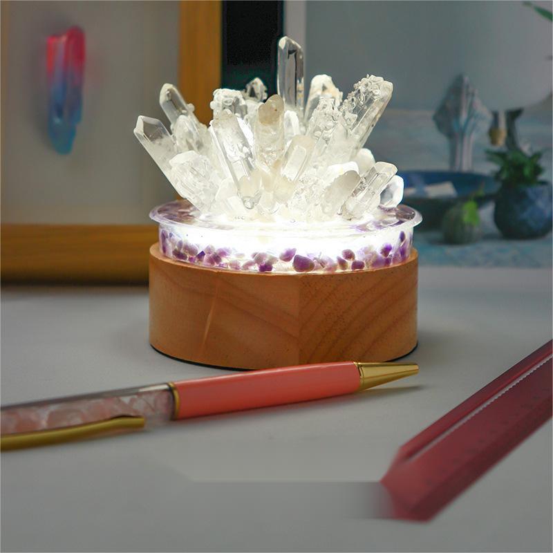 White Crystal Single Crystal Small Night Light