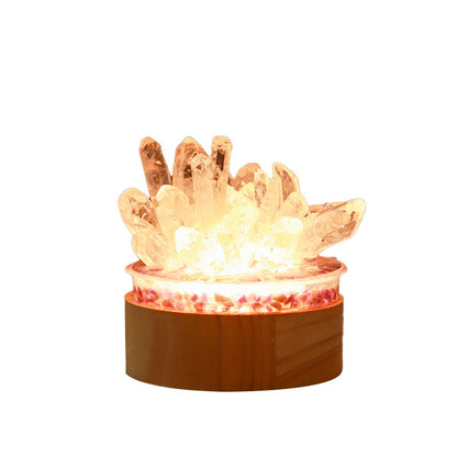 White Crystal Single Crystal Small Night Light