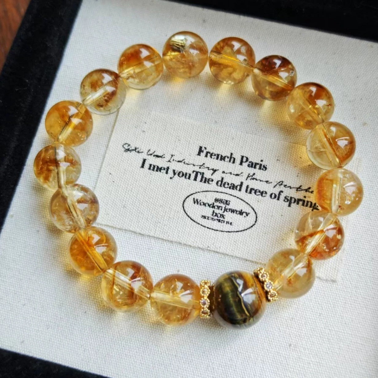 Natural Yellow Tower Crystal Ice Broken Crystal Tigereye Bracelet