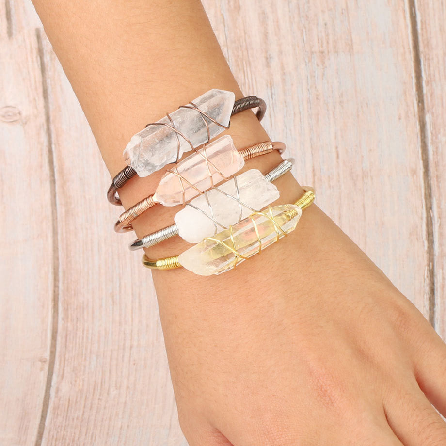 Wound crystal bracelet