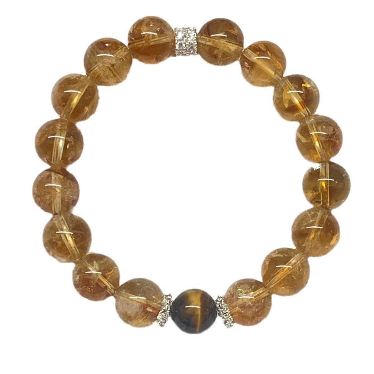 Natural Yellow Tower Crystal Ice Broken Crystal Tigereye Bracelet