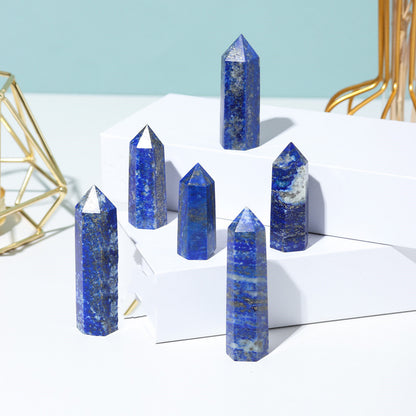 Natural Crystal Column Lapis Lazuli Crystal Column Hexagonal Edge