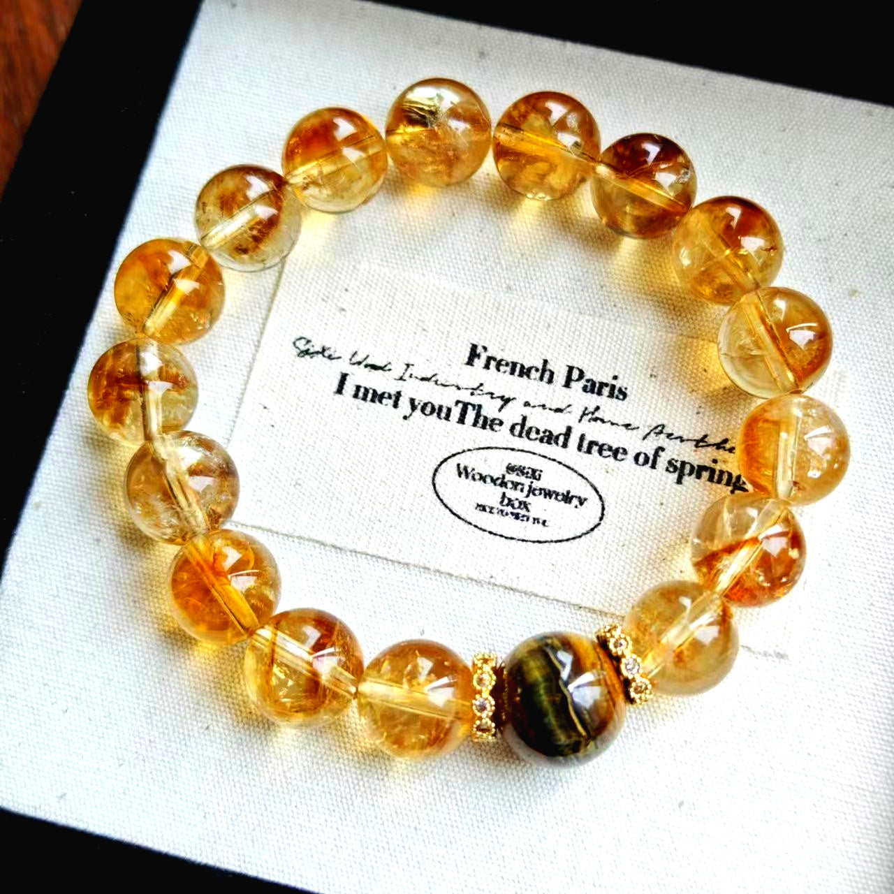 Natural Yellow Tower Crystal Ice Broken Crystal Tigereye Bracelet