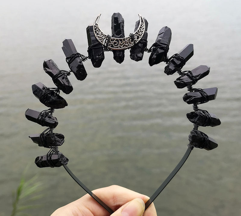 Natural Crystal Electroplating Frosted Crystal Witch Headband